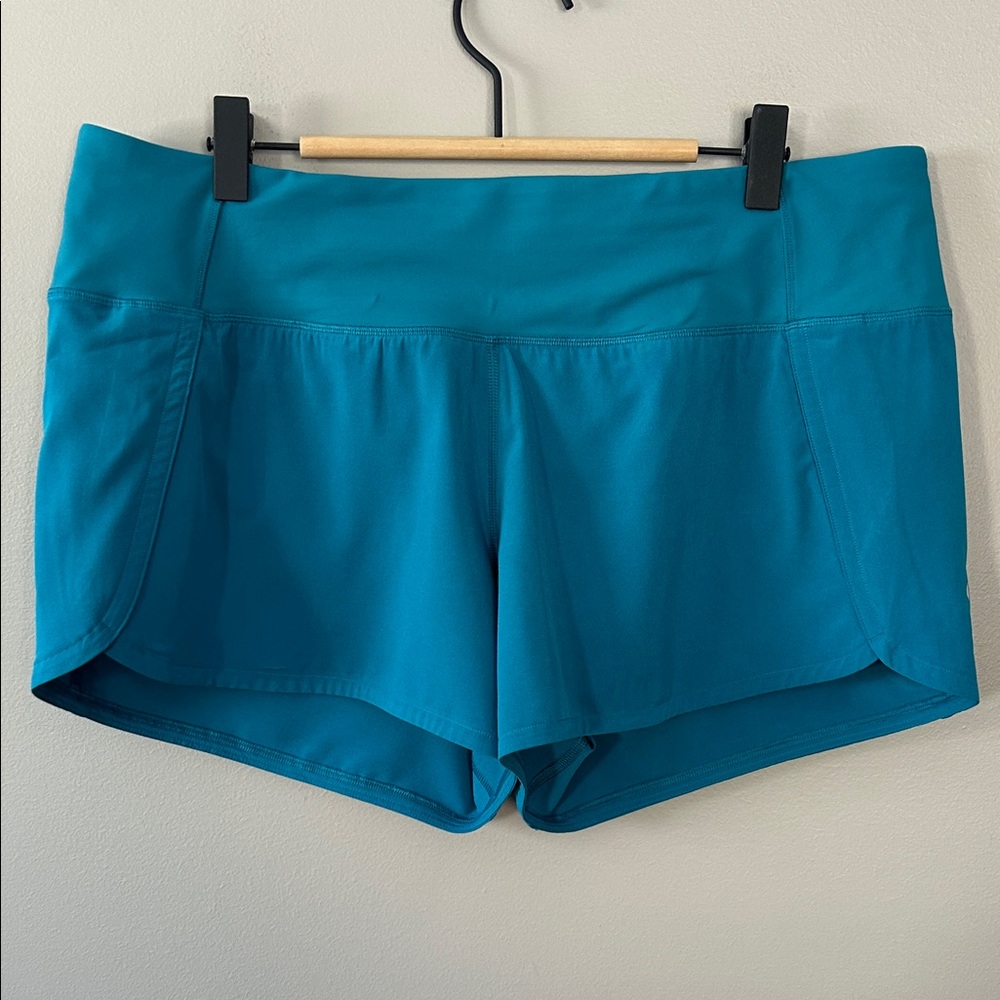 Lululemon‎ Run Time Athletic Shorts 4” Size 10 Teal Blue